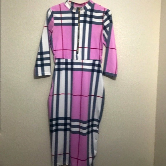 Barbie Pink and Black Designer Inspired Plaid Dress - Small - Picture 1 of 6